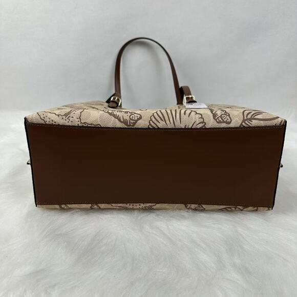 Coach Mollie Tote Bag In Signature Canvas With Shell Print In Canvas/Sand CBH64 - Picture 11 of 11